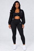 ACTIVE BALANCE 3-PIECE CROPPED SET - BALCK